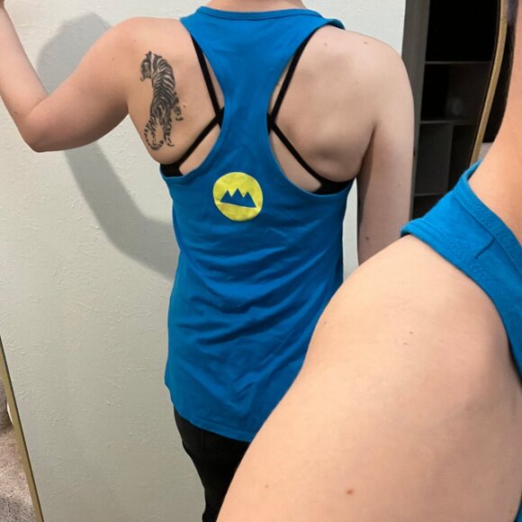 Rock Climbing Design Blue Racer Back Tank - Picture 3 of 6